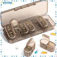 SYNITE Pill Organizer, 2 Times a Day 7 Days Am & Pm Medicine Box, Portable Moisture-proof Medicine O
