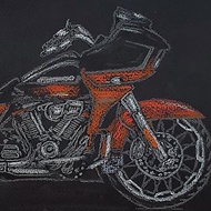 Motorcycle Painting Motorbike Original Artwork Harley Davidson Road Glide CVO