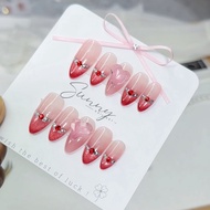 [N68] Nail box with red cat eye design