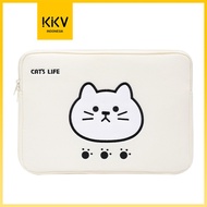kkv dunns tas laptop kerja handbag tenteng lucu sleeve bag - white cat