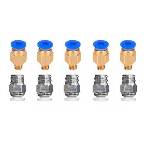 PC4-M6/M10 Pneumatic Connector Fittings Bowden Tube Coupler PTFE Tube Push for Outer Diameter 4 mm N