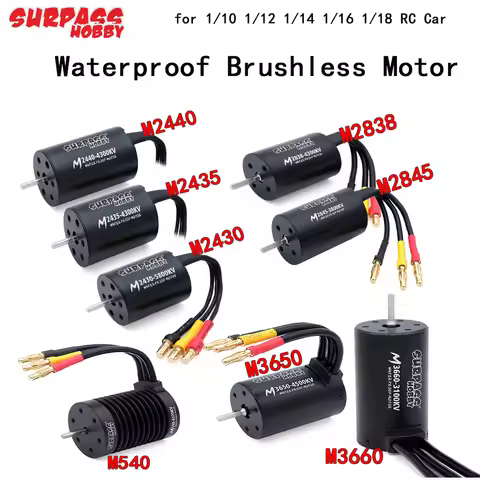 SURPASS HOBBY Waterproof Brushless Motor M2430/2435/2440/2838/2845/540/3650/3660 For Wltoys 1/10 1/1