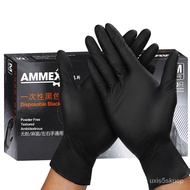 11💕 Aimas Food Grade Disposable Gloves Rubber Nitrile Kitchen Household Cleaning Dishwashing Experiment Black Nitrile Gl