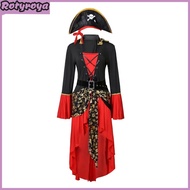 Halloween Cosplay Dress Pirate Queen Dance Party Stage Performance Costume Bell Sleeves Irregular He