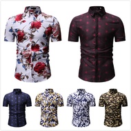 Lengan Baju Pantai Baju Pantai Baju Hawaii Lelaki Summer Hawaiian Shirt  Pendek