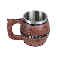 Stainless Steel Barrel Beer Mug Creative Large Capacity Root Beer Barrel Wooden Barrel Beer Mugs