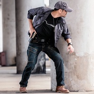 KSMZone 7 Spanner Tactical Jeans Celana Training ผู้ชายทรงกระบอกตรงทหารสำหรับต่อสู้