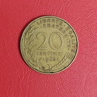uang koin lama Prancis 20 cent tahun 1963 gb8862