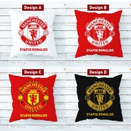 Manchester United Theme Bantal Custom Nama Personalised Pillow Sublimation Printing with Inner Hadiah