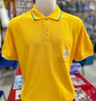 เสื้อโปโลคอปกสีเหลือง BCS SPORT P001ชาย พร้อมเฟล็ก (ตราสัญลักษณ์ 72พรรษา)