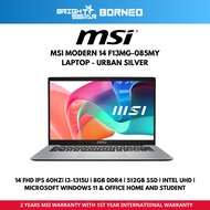 MSI Modern 14 F13MG-085MY Laptop - 14" FHD IPS 60HZ/I3-1315U/8GB DDR4/512GB SSD/W11+HNS