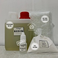 PAKET RESIN 500 GRAM TALC KATALIS MAT FIBER TALC Recine Resine Talk Catalyst Serat Matjushi Dempul P