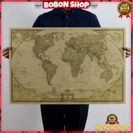 World Map Poster Large Vintage World Map 28x18 inch - N401