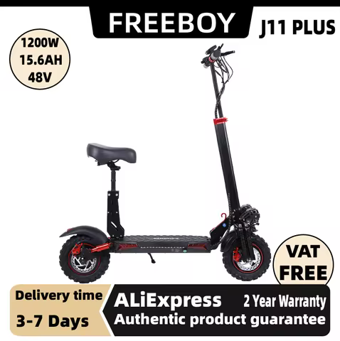 1200W Motor Adult Electric Scooter FREEBOY J11 PLUS48V15.6AH Folding E-Scooter 11 Fat Tire E-Mountai