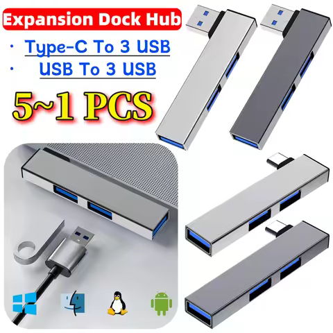 5-1PCS 3 in 1 USB HUB Type C HUB OTG USB 3.0/Type-C 3.0 To 3 USB USB Splitter Hub Speed 5.0Gbps 3 Po