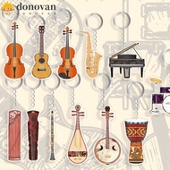 DONOVAN Guitar Acrylic Keychain, Ukulele VIOLIN Guitar Model Pendant, Instrument Key Chain Cello Dru