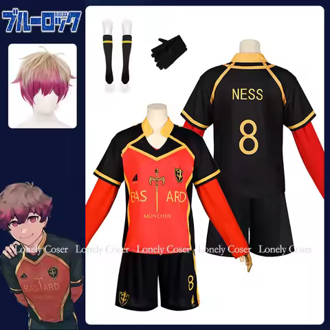 Alexis Ness Cosplay Costume Anime Blue Lock Wig Team Bastard Munchen No.8 Germany Football Jersey Un