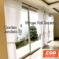 Plain White Curtain Vitrase RoundRing 12 Waves Height 270 cm curtain lining vitrase