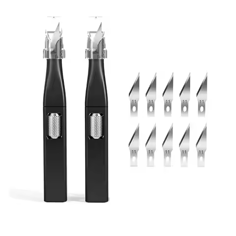 【ELECTRONIC-ACCESSORIES】2 PCS Exacto Knifes 10 Horseshoe Art Blades Replaceable Blades Carving Knife