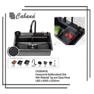 Cabana CKS8548-BL SUS304 Honeycomb Multifunction Kitchen Sink + Water Fall Pillar Mounted Kitchen Co