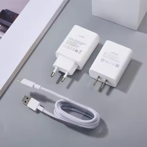Original For Vivo S6 Y53s Y52 Fast Charger EU/US 18W FlashCharge Wall Adapter Type C Cable For Y33s 
