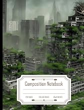 Composition Notebook College Ruled: Post-Apocalyptic City Landscape with Zombies and Eroded Nature,