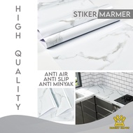 Bright Crown Wallpaper Sticker Marmer motif Premium marble lemari dapur meja 60X500CM.HIGH QUALITY