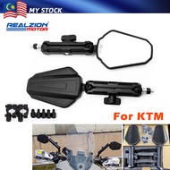 REALZIONMOTOR For Ktm Duke Rc 200 250 390 Rc200 Foldable Side Mirror Handlebar Rearview 360 Rotation