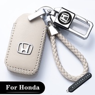 Honda Civic BRV HRV CRV Civic Type R WRV accord Odyssey leather car key cover metal accessories for 