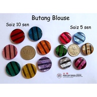 Butang Baju Blouse Saiz 10 sen dan 5 sen