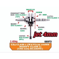 stronger crankshaft jet 4mm wave125 pnp ex5 class1 jet up 4mm ROD CLASS1 use 6205 bearing