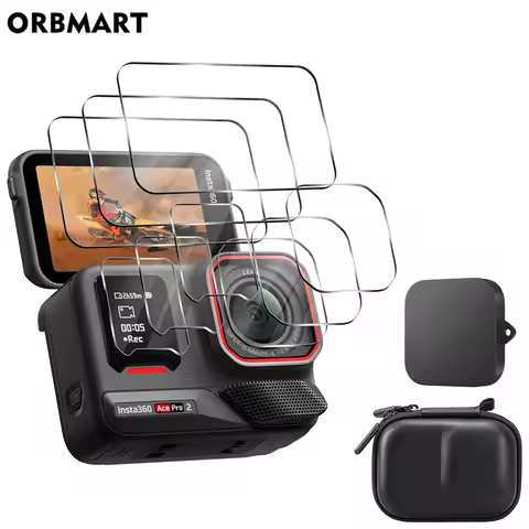 For Insta360 Ace Pro 2 Screen Protector Tempered Glass Film Lens Cover Cap Bag Case for Insta 360 Ac