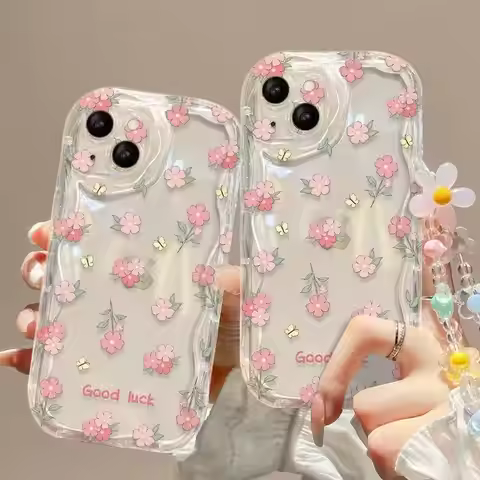 Floral Chain Case For Infinix Hot 60 50 Pro Plus 60i Note 50 50X 50S GT 30 Tecno Spark Go 2 2s 40C 4