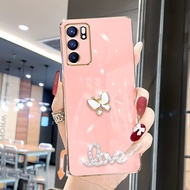 เคสโทรศัพท์สำหรับ OPPO A16 Reno 6 Reno 6Z 5G ผีเสื้อเพชร3D