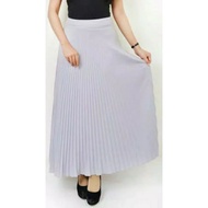 100 % NEW PLISKET SKIRT PREMIUM - LIGHT GREY - SILVER - ABU MUDA - ROK