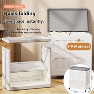 Plastic Folding Storage Case Toy Storage Box Cabinet Clothing Storage Chest Universal Wheels 60*35CM