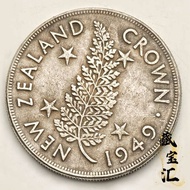 Ready stock Wenwan Yinyang New Zealand Back Wheat Ear Coin 1949 King George Sixth 1 Crown Silver Dol