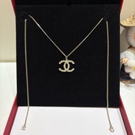 Chanel 經典雙C項鍊滿鑽毛衣鏈