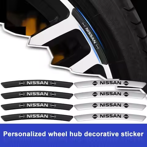 4pcs Car Rim Modification Stickers Wheel Decoration Decals for Nissan Tiida Teana ALTIMA SYLPHY MURA