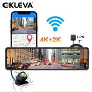 EKLEVA UHD 4k Screen Dash Cam Dual Lens Rear 2k 11.26 Inch View Mirror Car Dvr Camera Gps Wifi Video Loop Recording Super Night Vision