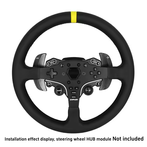 SIMPUSH 13 Inch / 33cm Circular Rally Racing Steering Wheel Upgrade Kit, Compatible with MOZA R5, R3