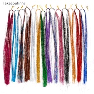 Lu 120 Strands Hair Tinsel Silk Hair Flare Strands Glitter Rain Hair Decor tinhj