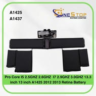 13.3" Retina A1425 A1437 Late 2012 Early 2013 11.21V 74Wh 6600mAh Original Replacement Battery