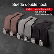 2 Car Tool Hooks Metal Hooks Car Seat Back Hooks Double Hooks Rear Seat Suede Hooks for Cars Interio