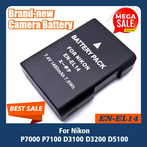 Brand-new EN-EL14 Camera Battery,7.4V 1480mAh,for Nikon P7000 P7100 D3100 D3200 D5100