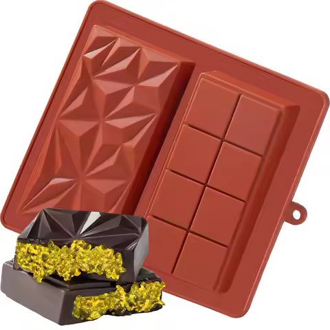 Chocolate Bar Molds Deep Silicone Break-Apart Chocolate Nonstick Protein and Energy Bar Mold Thick C