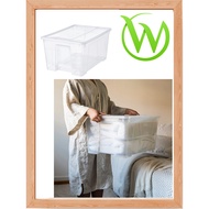 SAMLA Box with lid, transparent, transparent, transparent, 57x39x28 cm/45 l