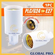 [1PC] Premium Full Copper PLC / G24 Male to E27 Female Socket Base Light Bulb Lamp Adapter Holder Pe