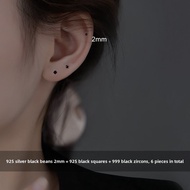 Z Miss Black 999 Pure Silver Earrings Sleepwear Friendly Ear Studs Fresh out Fashion Jewelry Womens 