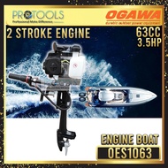 OGAWA /PROTOOLS Boat Engine Outboard Motor 63CC 3.5Hp 2-Stroke Short Shaft Super Power Boat Engine 6500RPM